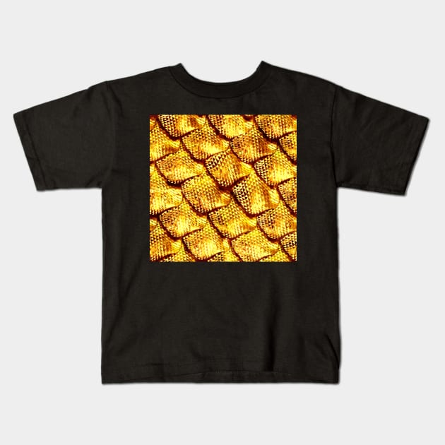 Dragon Hide (Gold) Kids T-Shirt by implexity